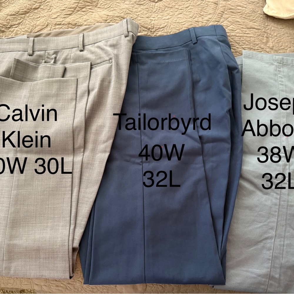 Tailorbyrd,Calvin Klein and Jose abboud Men's Dress Pants.